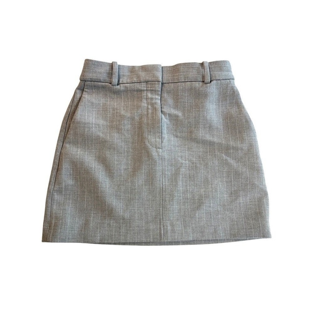Aritzia‎ Babaton Mini Skirt Women 0 Grey Pinstripe Pockets Career Professional
